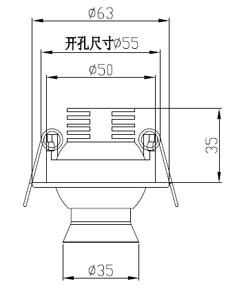 led柜小射灯H4105尺寸图