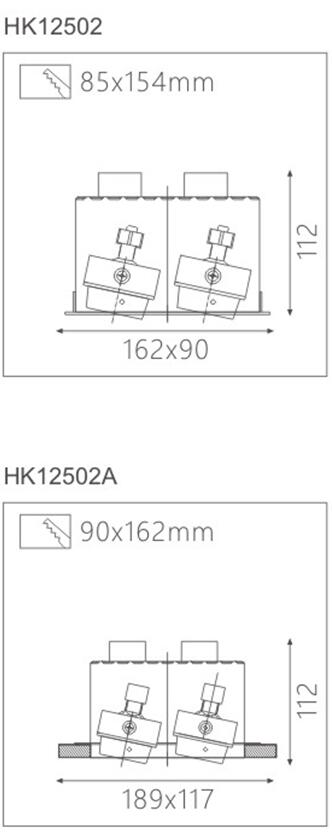 天花射燈燈具HK62512燈具截面圖