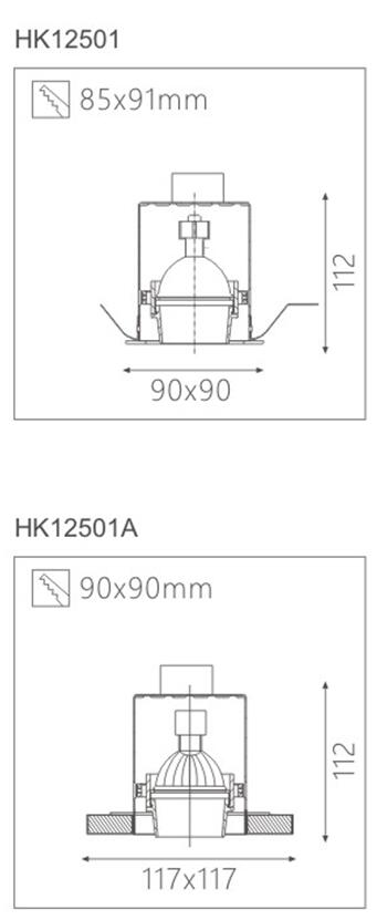 天花射燈燈具HK62511截面圖