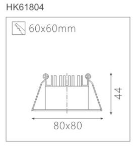 天花射燈HK61804截面圖