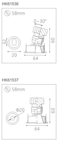 天花射灯HK61536截面图