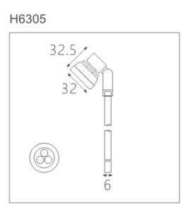 柜内小射灯H6305灯具截面图