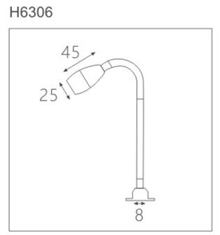 柜内led射灯H6306灯具截面图