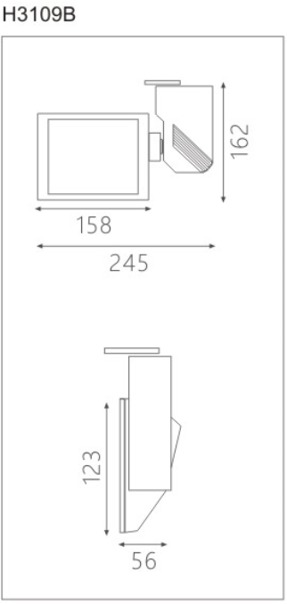 H3109Bled博物导轨灯具尺寸图