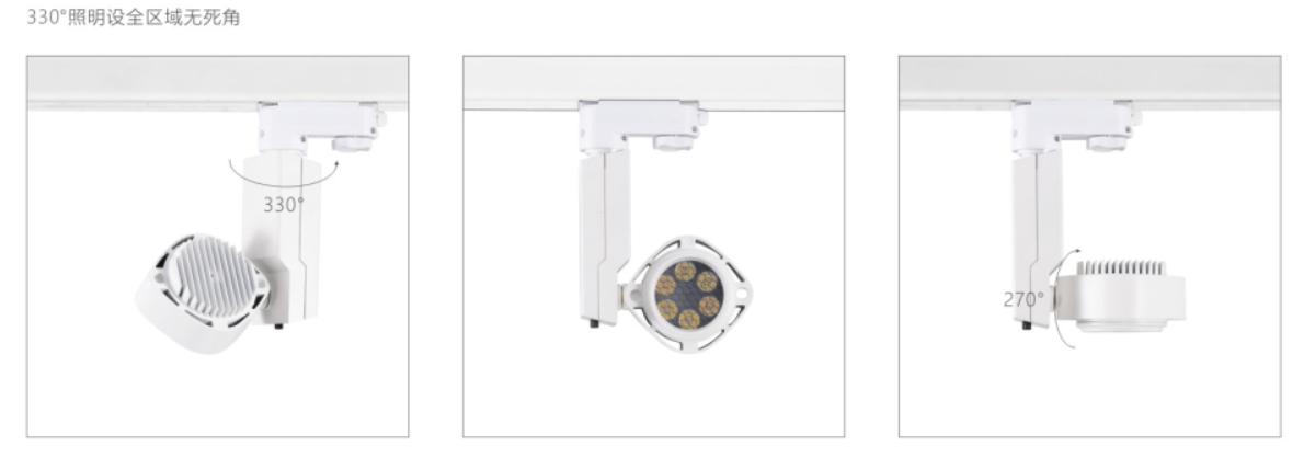 H3111led博物導軌燈具硬件旋轉角度