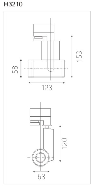H3210led博物导轨灯具尺寸图